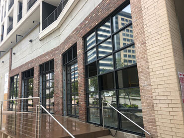 Interior brick hallway masonry detail by Dayd Masonry in Fort Worth